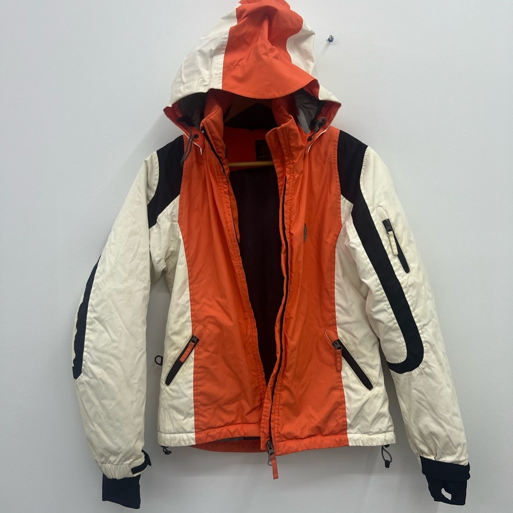 Orange and White Hooded Jacket